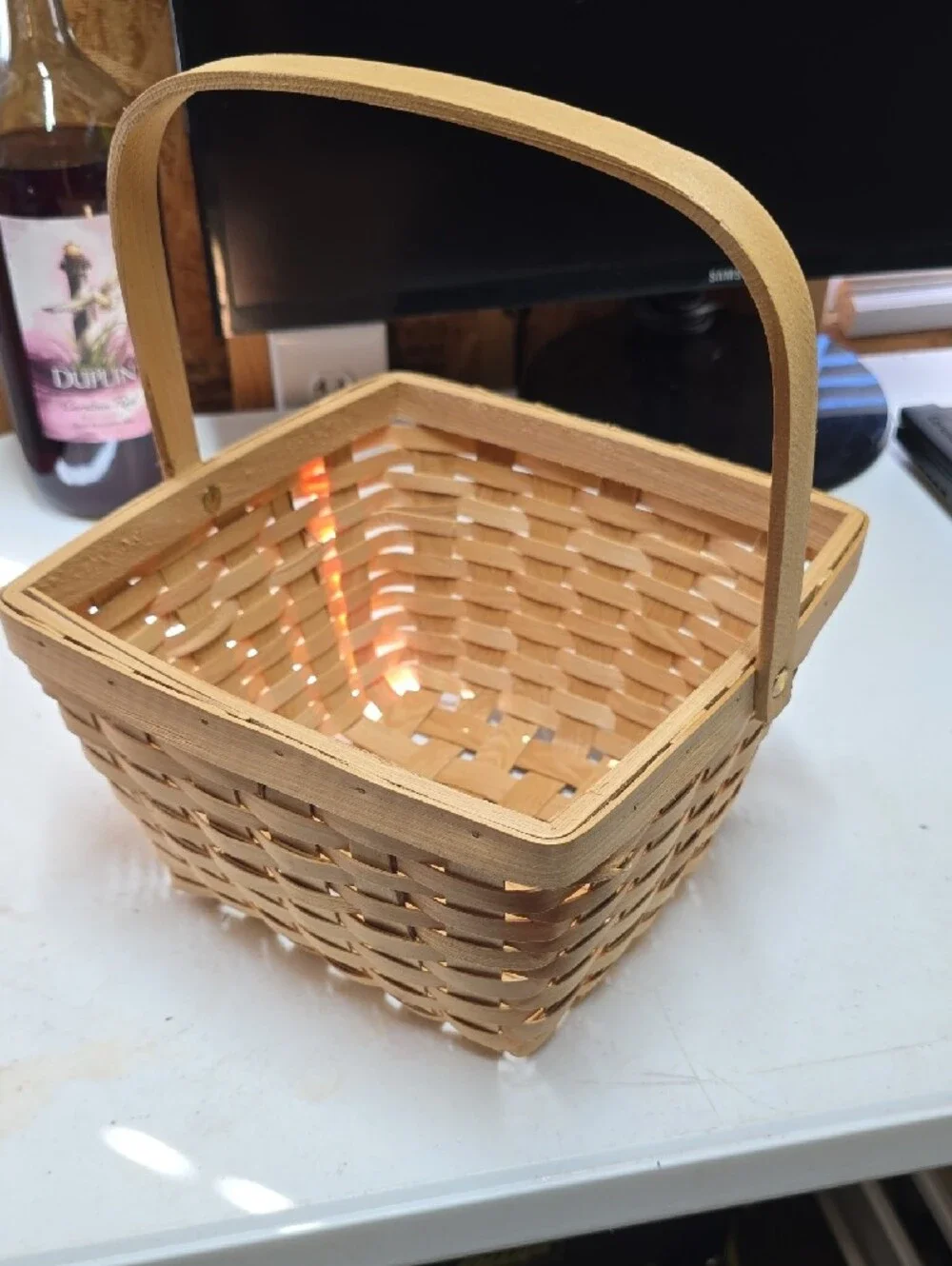 Woven Square Picnic Basket with Handle - Natural ( 226)